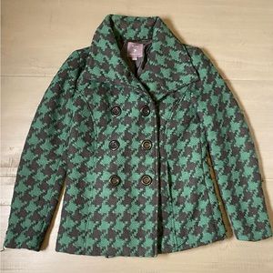 Forever 21 Tweed Jacket | Green and Black | Size Small/Petite